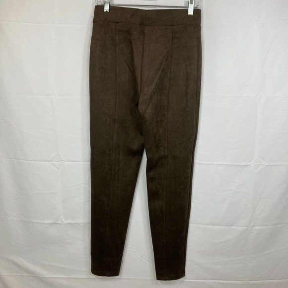 Stoosh Pants Womens Sz M Brown Microsuede Pull On Leggings Stretch High Rise‎ - Picture 3 of 11